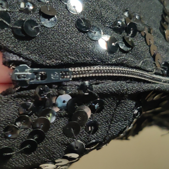 Vintage wounded bird little black dress sequined - Picture 3 of 6